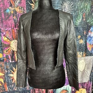 The Perfext Rare Black Leather Cropped Jacket. Small. Whipstitch. USA. Goth.